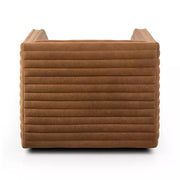 Four Hands Padma Channeled Swivel Chair ~ Eucapel Cognac Top Grain Leather