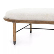 Four Hands Petra Large Ottoman 62" ~ Knoll Natural Performance Boucle Fabric Cushioned Top