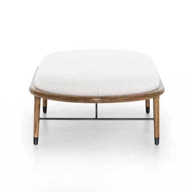Four Hands Petra Large Ottoman 62" ~ Knoll Natural Performance Boucle Fabric Cushioned Top