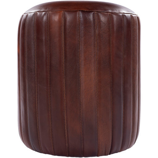 Surya Langdon Modern Rustic Brown Leather Ottoman LGPF-001