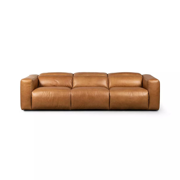 Four Hands Radley Power Recliner 3 Piece Sectional Sofa ~ Sonoma Butterscotch Top Grain Leather