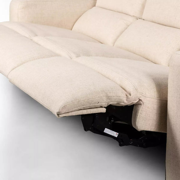 Four Hands Radley Power Recliner 3 Piece Sectional Sofa ~ Antigo Natural Upholstered Performance Fabric