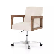 Four Hands Reuben Desk Chair ~ Harbor Natural Linen Upholstered Fabric Seat