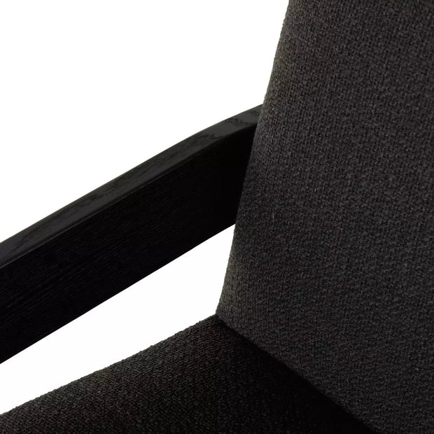 Four Hands Roxy Dining Armchair ~ GIbson Black Upholstered Performance Fabric