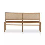 Four Hands Sage Dining Bench ~ Sierra Butterscotch Faux Leather Cushioned Seat
