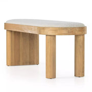 Four Hands Schwell Accent Bench ~ Knoll Natural Performance Fabric Cushioned Seat
