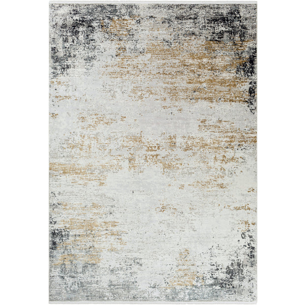 Surya Rugs Solar Collection Charcoal, Gray, Saffron & White Area Rug SOR-2302