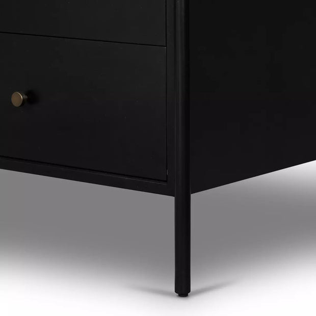 Four Hands Soto Black Iron 8 Drawer Dresser ~ Weathered Bronze Hardware