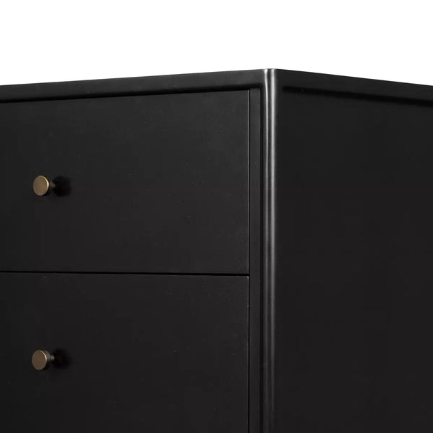 Four Hands Soto Black Iron 8 Drawer Dresser ~ Weathered Bronze Hardware
