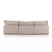 Four Hands Stevie 3 Piece Modular Sectional with Ottoman ~ Destin Flannel Upholstered Performance Fabric