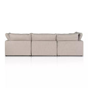Four Hands Stevie 3 Piece Modular Sectional With Ottoman ~ Gibson Wheat Upholstered Performance Fabric