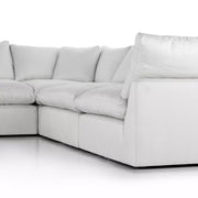 Four Hands Stevie 5 Piece Modular Sectional With Ottoman ~ Anders Ivory Upholstered Performance Fabric