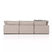 Four Hands Stevie 5 Piece Modular Sectional With Ottoman ~ Gibson Wheat Upholstered Performance Fabric