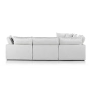 Four Hands Stevie 5 Piece Modular Sectional With Ottoman ~ Anders Ivory Upholstered Performance Fabric