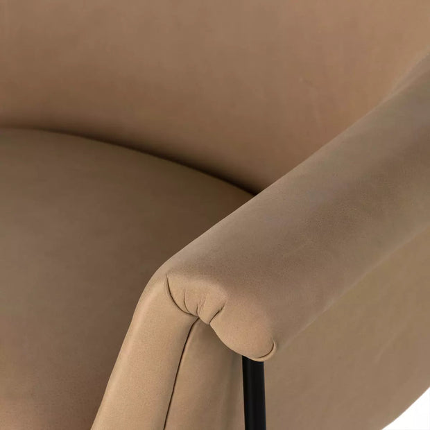 Four Hands Suerte Accent Chair ~ Palermo Nude Top Grain Leather