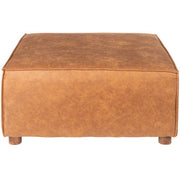 Surya Brown Leather Ottoman | Newberg Modern Faux  NWB-001