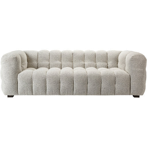 Surya Chambery Modern Ivory Boucle Channeled Sofa