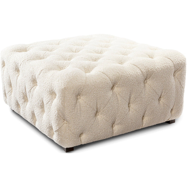 Surya Ferrand Modern Cream Boucle Tufted Ottoman FRD-001