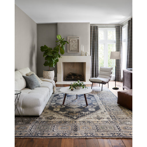 Surya Gabriella Modern White Marble Top With Brown Metal Base Round Coffee Table GBA-001