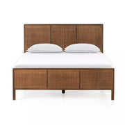 Four Hands Sydney Cane Bed ~ Brown Wash Mango Wood King Size Bed