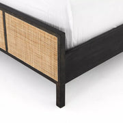 Four Hands Sydney Natural Cane Bed ~ Black Wash Mango Wood Twin Size Bed
