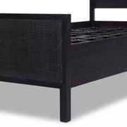 Four Hands Sydney Cane Bed ~ Black Wash Mango Wood Twin Size Bed