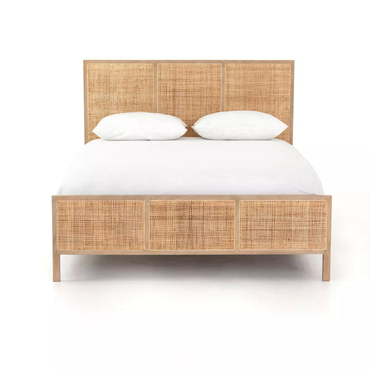 Four Hands Sydney Cane Bed ~ Natural Mango Wood Queen Size Bed