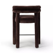 Four Hands Tacova Counter Stool ~ Surrey Cocoa Upholstered Velvet Fabric