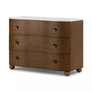 Four Hands Tiago Marble Chest ~ Toasted Oak