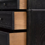 Four Hands Toulouse 6 Drawer Dresser ~ Distressed Black Oak Finish