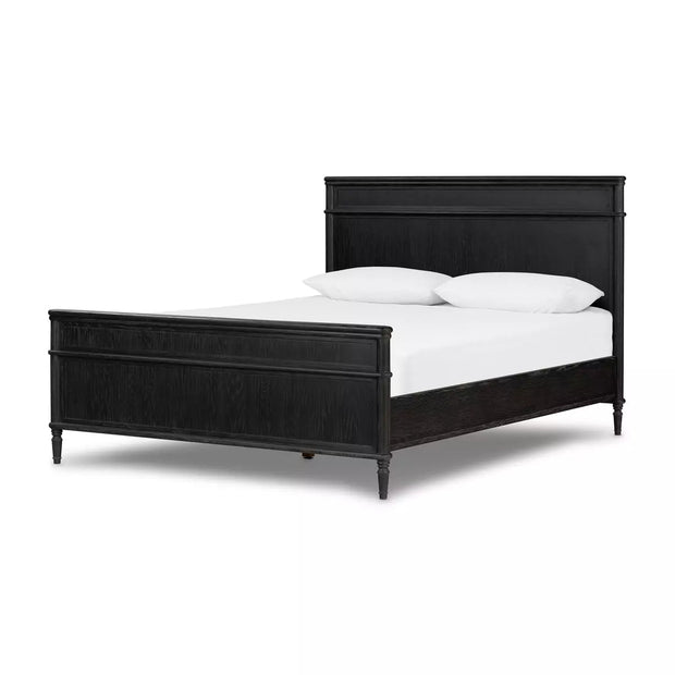 Four Hands Toulouse Bed ~ Distressed Black Oak King Size Bed