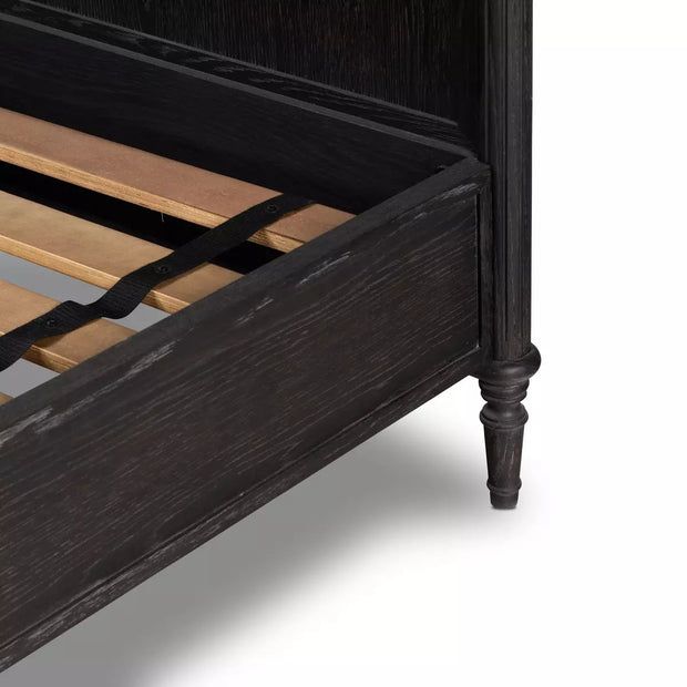 Four Hands Toulouse Bed ~ Distressed Black Oak King Size Bed