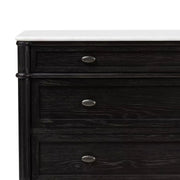 Four Hands Toulouse Chest ~ Distressed Black Oak with White Marble Top