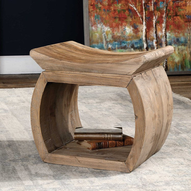 Uttermost Connor Reclaimed Wood Rustic Modern Accent Stool