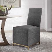 Uttermost Gerard Charcoal Gray Fabric Armless Accent Chairs Set of 2