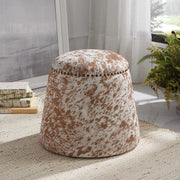 Uttermost Gumdrop Faux Cowhide Round Ottoman
