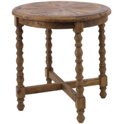 Uttermost Samuelle Reclaimed Wood Rustic Round End Table