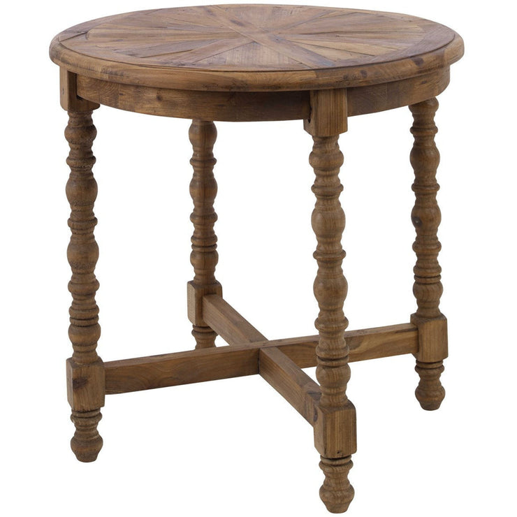 Uttermost Samuelle Reclaimed Wood Rustic Round End Table