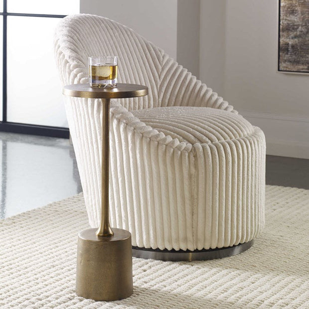Uttermost Sanaga Antiqued Gold Modern Round Drink Table