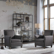 Uttermost Sherwin Reclaimed Pine With Aged Black Iron Etagere Bookcase