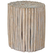 Uttermost Tectona Bleached Driftwood Natural Teak Wood Round End Table