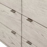 Four Hands Viggo 6 Drawer Dresser ~ Vintage White Oak With White Italian Marble Top