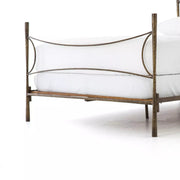 Four Hands Westwood Hammered Iron Bed ~ Antique Brass King Size Bed