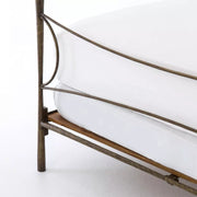 Four Hands Westwood Hammered Iron Bed ~ Antique Brass Queen Size Bed