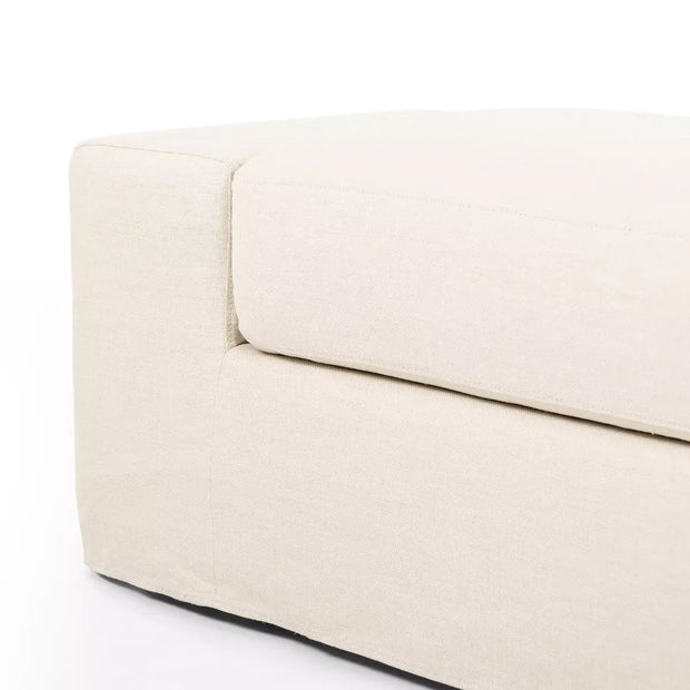Four Hands Wide Arm Slipcovered Accent Bench ~  Brussels Natural Fabric Slipcover