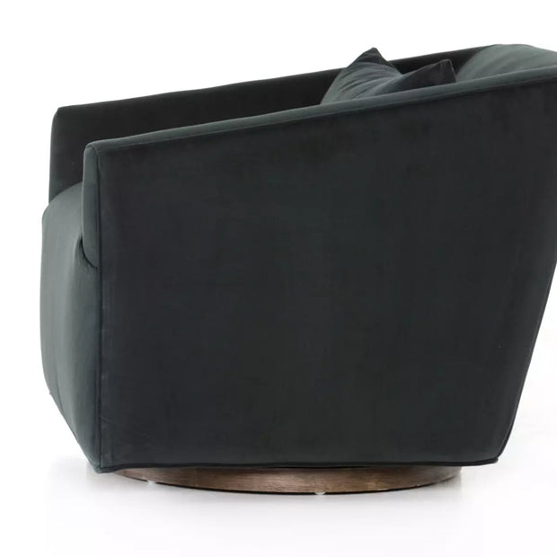 Four Hands York Swivel Chair ~ Modern Velvet Smoke Upholstered Fabric