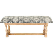 Surya Avalanche Rustic Modern Hand Woven Fabric Bench With Natural Wood Base AAV-002