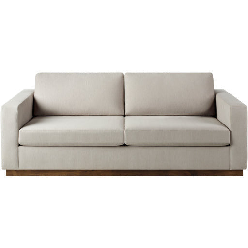 Surya Amherst Modern Square Arm Sofa With Wood Base