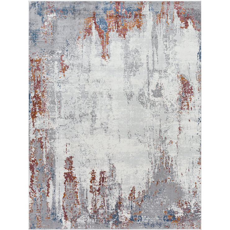 Surya Rugs Aisha Collection Charcoal, Light Gray, Lavender, Gray, Off White & Brick Red Area Rug AIS-2315