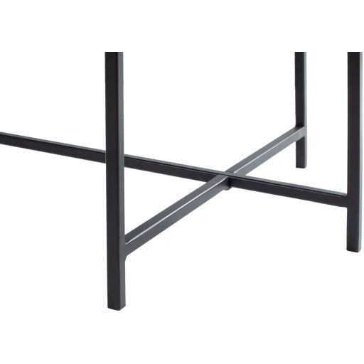 Surya Anaya Modern White Marble Top With Black Metal Base Coffee Table ANA-004